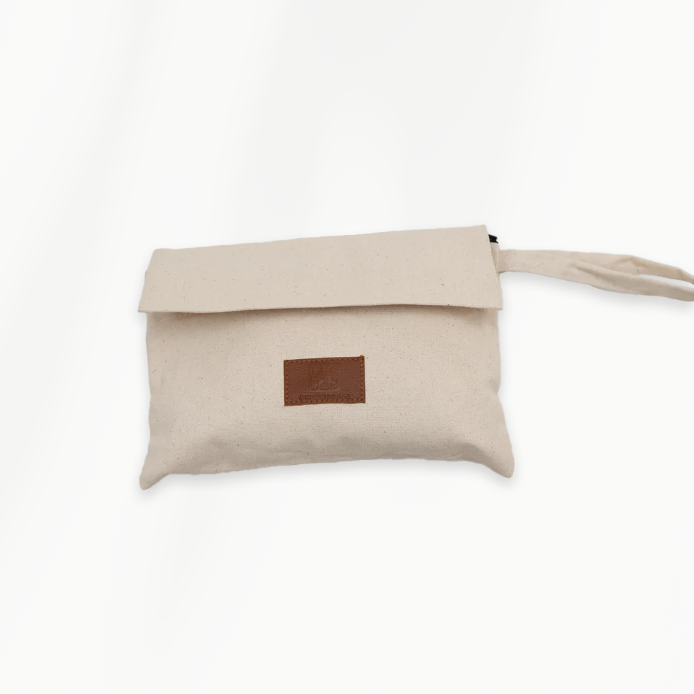 Afneembare canvas clutch van Beach Bag XL met ritssluiting