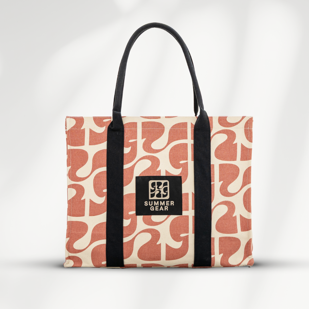 tote bag Amora van canvas met print recht van voren weergegeven voor dagelijks gebruik