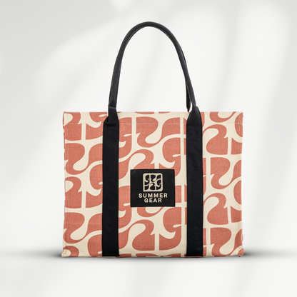 tote bag Amora van canvas met print recht van voren weergegeven voor dagelijks gebruik