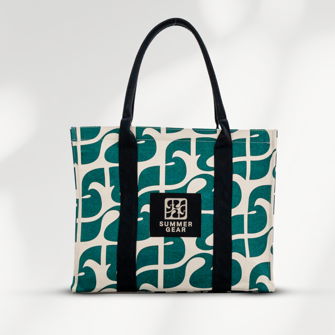 tote bag Blooming van canvas met print recht van voren weergegeven voor dagelijks gebruik