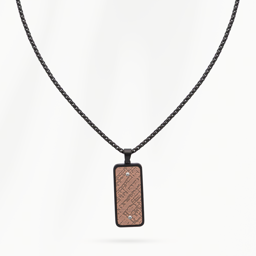 Heren ketting Steel Tag van stainless steel met rechthoekige tag hanger