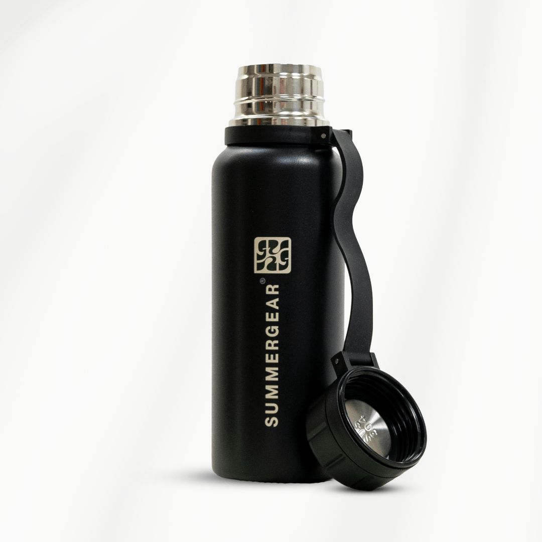 Zwarte SummerGear drinkfles - zijaanzicht