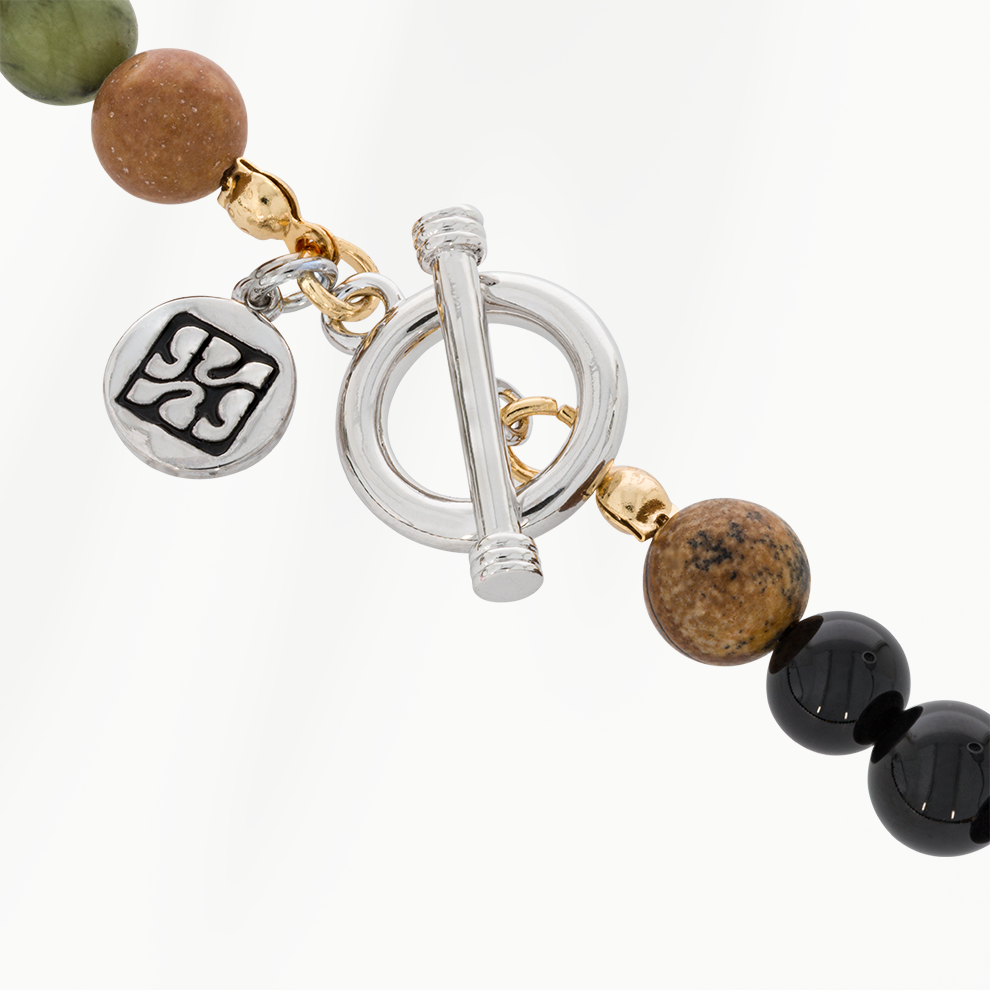 Elements heren ketting Forest Green met metalen sluiting detail