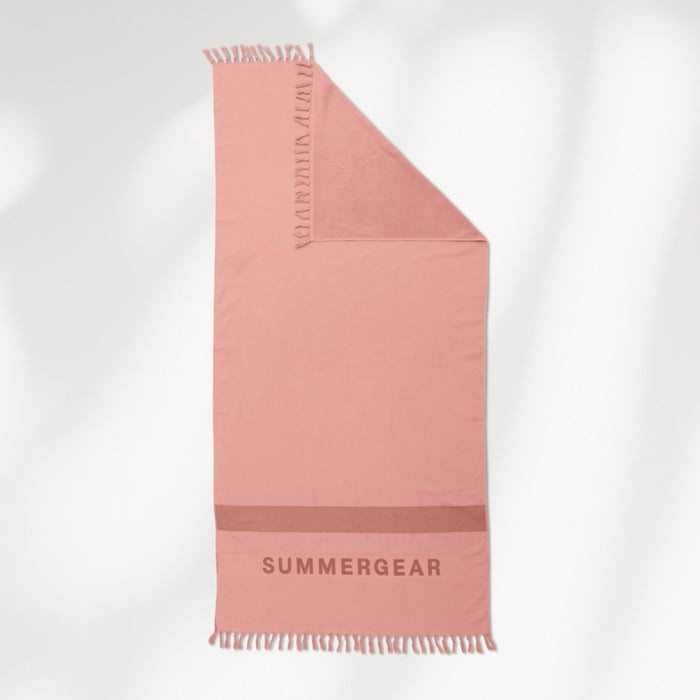 Lichtgewicht strandlaken roze 100 × 200 cm