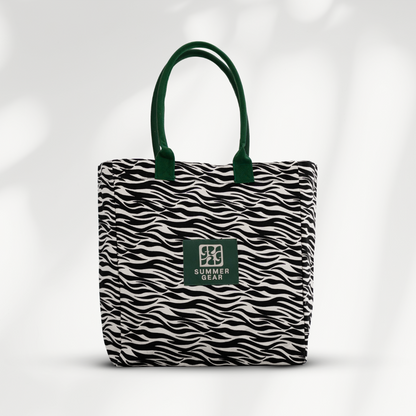 Shopper savan van canvas met print recht van voren weergegeven voor dagelijks gebruik
