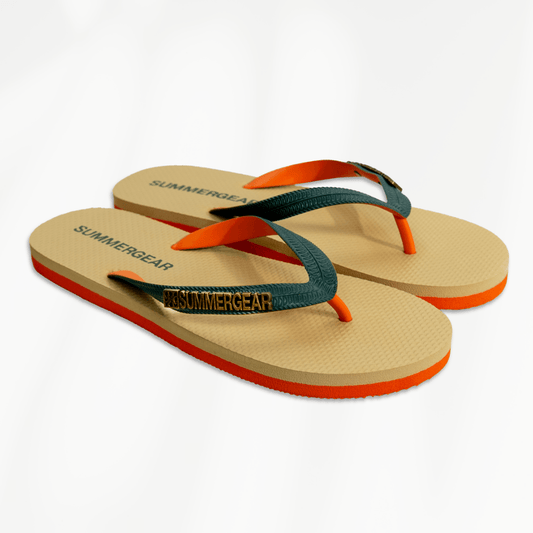 Teenslippers Regular Fit Groen/Oranje