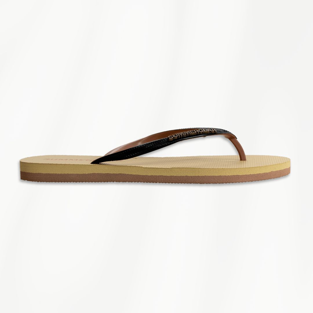 Zwartroze slim fit slippers van gerecycled rubber van SummerGear zijaanzicht