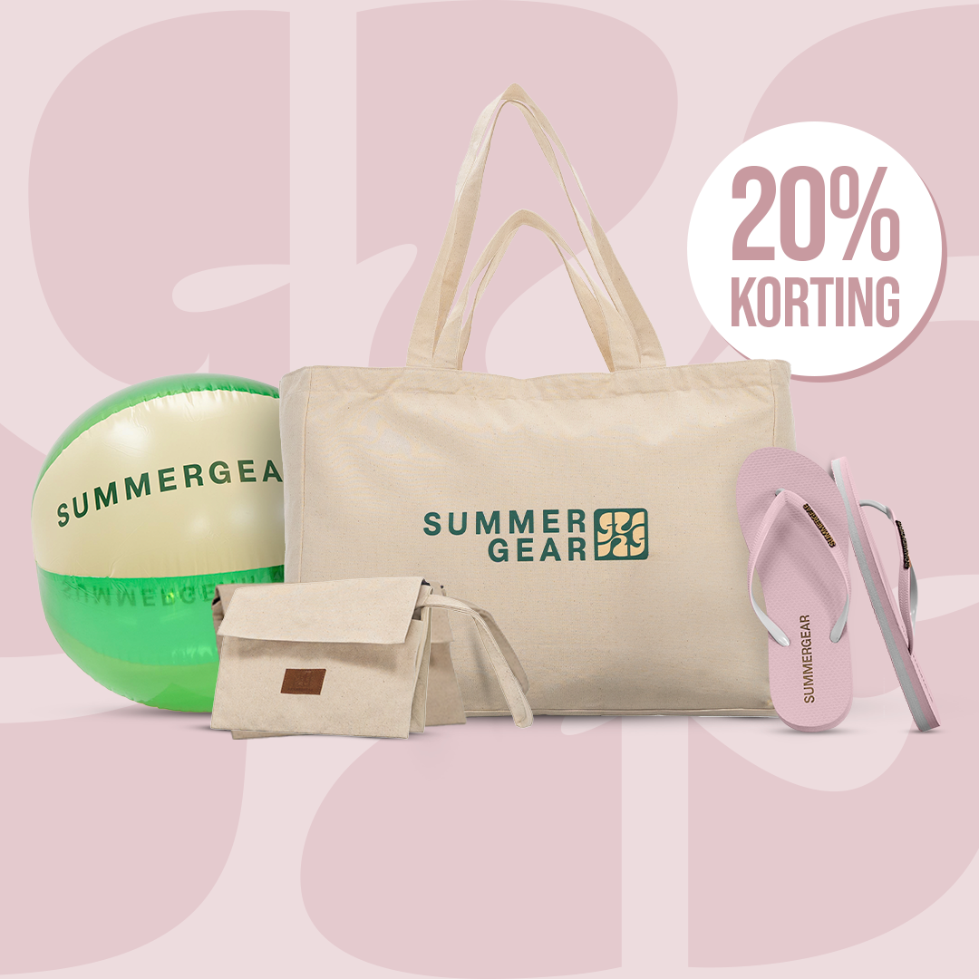 Beach Bag XL Canvas met afritsbare clutch, teenslippers en grote strandbal van 90 cm als SummerGear zomerdeal